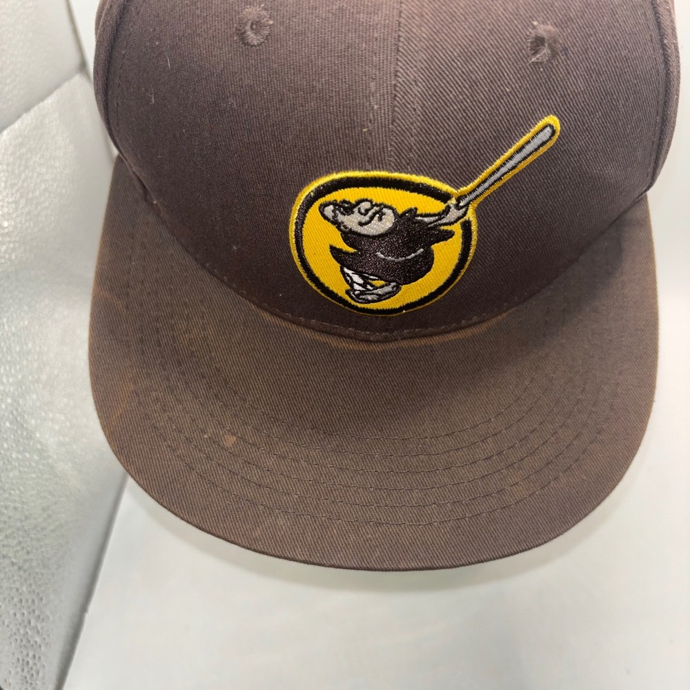 Vtg Melonwear San Diego Padres Swinging Friar Snapback Hat Brown Yellow MLB Cap - Picture 6 of 8
